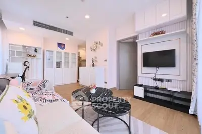 Modern living room with stylish decor and sleek furniture