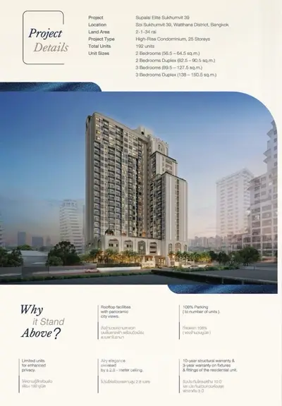 High-rise condominium project details with elegant design and modern amenities in Bangkok.