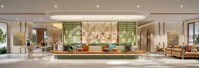 Luxurious modern living room with elegant decor and spacious seating area