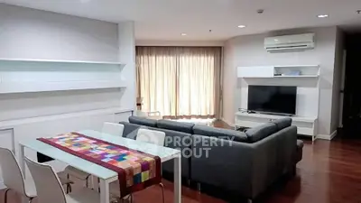Spacious modern living room with stylish furniture and natural light