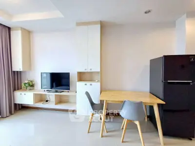 Modern living room with sleek furniture and stylish decor