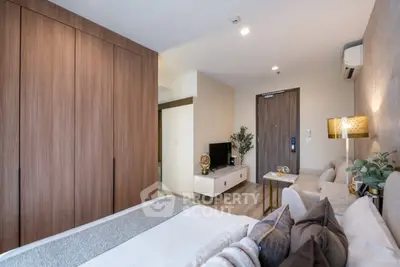 Modern bedroom with stylish decor and spacious layout