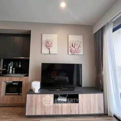 Modern living room with stylish decor and natural light