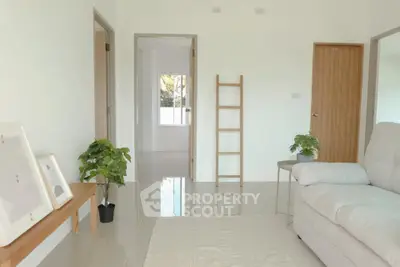 Modern living room with minimalist decor and natural light