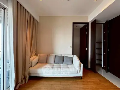 Cozy living room with elegant sofa and modern decor