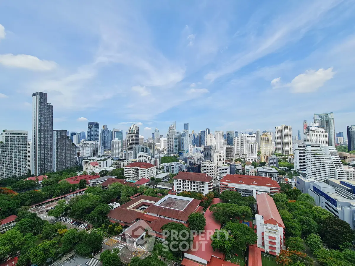 Stunning cityscape view showcasing modern skyline and lush greenery, perfect for urban living enthusiasts.