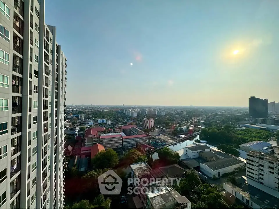 Stunning cityscape view from high-rise building showcasing urban landscape and skyline.