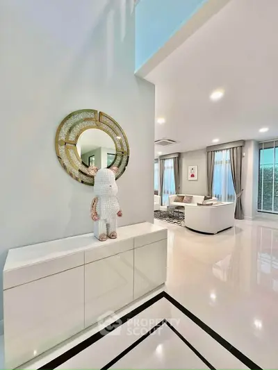 Luxurious modern living room with elegant decor and stylish furniture