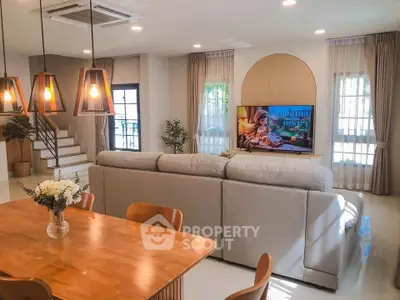 Modern living room with stylish decor and cozy ambiance
