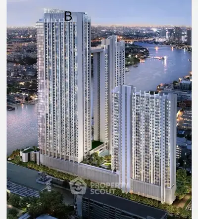 Stunning high-rise riverfront condominium with breathtaking city views