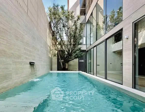 Luxurious modern pool with sleek design and serene ambiance