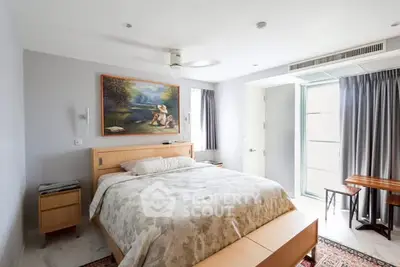 Modern bedroom with natural light and stylish decor