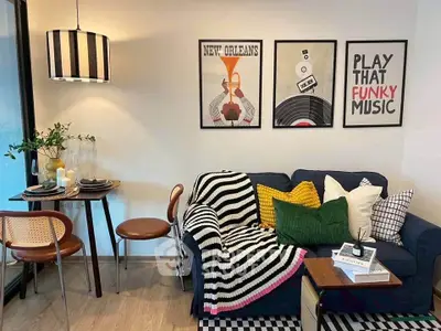 Stylish living room with modern decor and cozy seating area