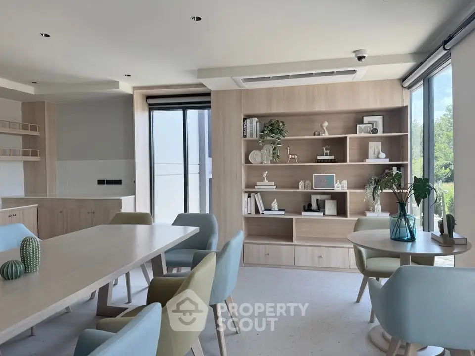 Modern dining area with stylish furniture and natural light