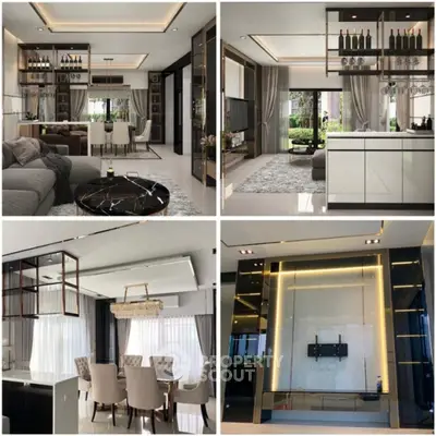 Luxurious modern living and dining area with elegant decor and open layout