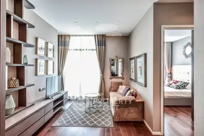 Stylish living room with modern decor and natural light