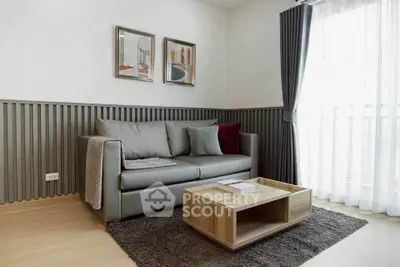 Modern living room with stylish sofa and elegant decor