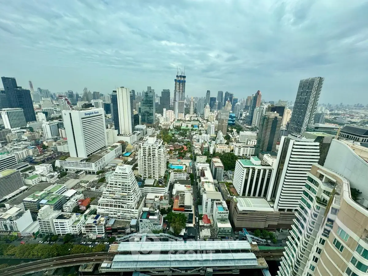 Stunning cityscape view from high-rise building showcasing urban skyline and architecture.