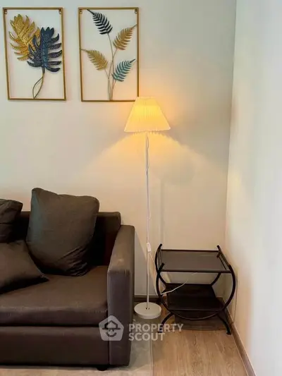 Cozy living room corner with stylish decor and modern furniture