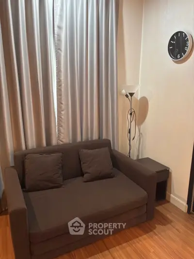 Cozy living room with modern sofa and stylish decor