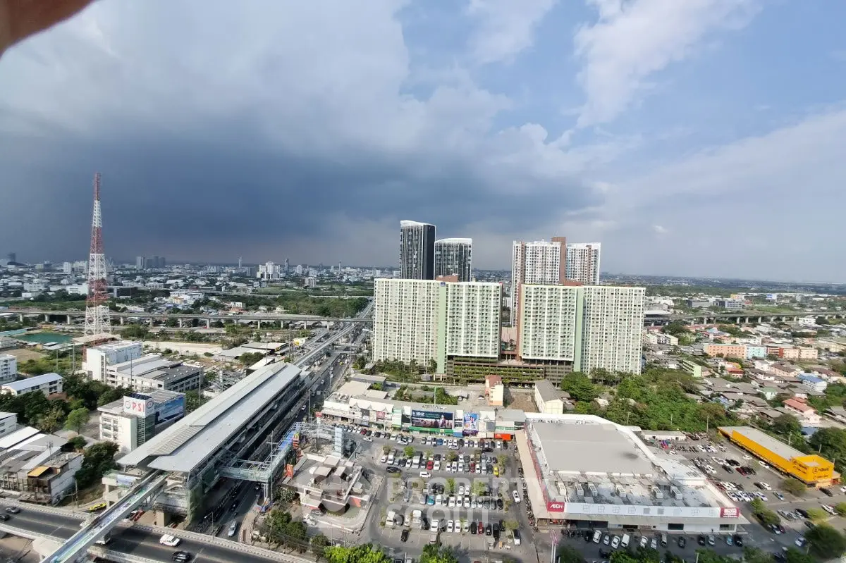 Stunning cityscape view with modern high-rise buildings and expansive skyline.