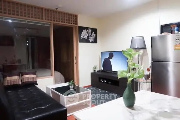 Stylish living room with modern decor and sleek furniture