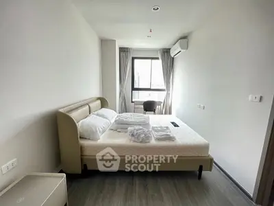 Modern bedroom with minimalist design and natural light