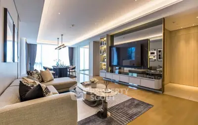Luxurious modern living room with elegant decor and spacious layout, perfect for entertaining.