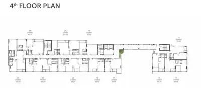 Detailed 4th floor plan showcasing apartment layouts and dimensions for optimal space planning.