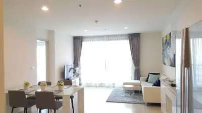 Modern living room with elegant decor and natural light