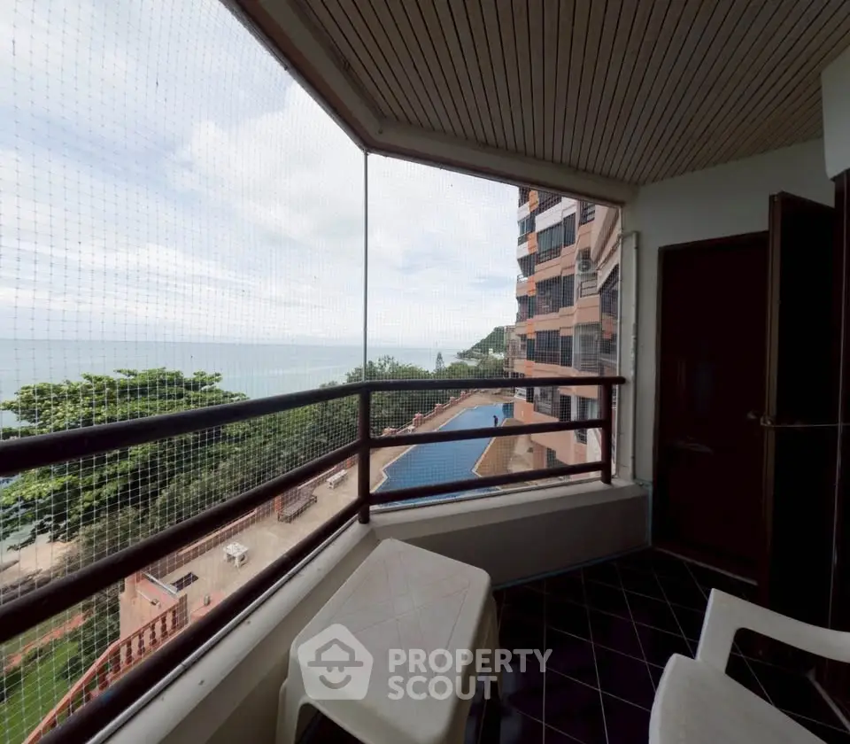 Stunning balcony with ocean view in high-rise building