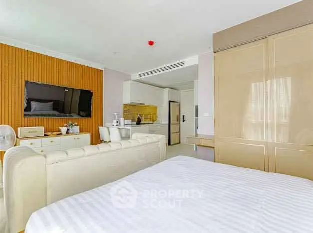 Modern studio apartment with stylish decor and open layout
