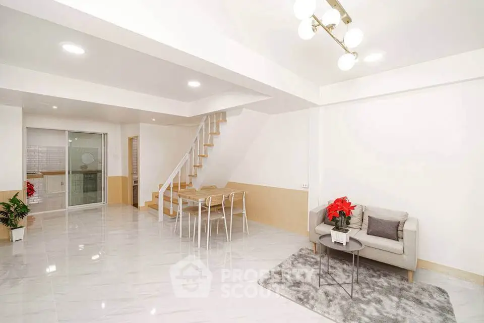 Spacious modern living room with elegant decor and open layout