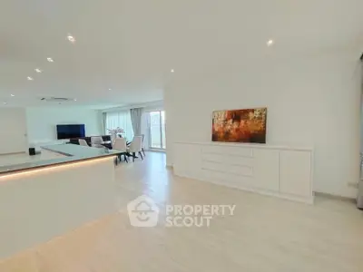 Spacious modern living room with open layout and elegant decor