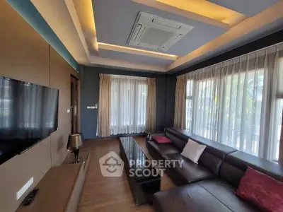 Luxurious living room with modern design and elegant lighting