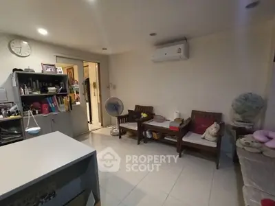 Cozy living room with air conditioning and modern furniture