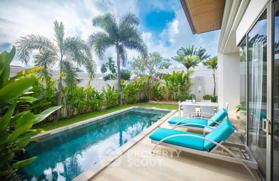 Luxurious tropical villa with private pool and lush garden