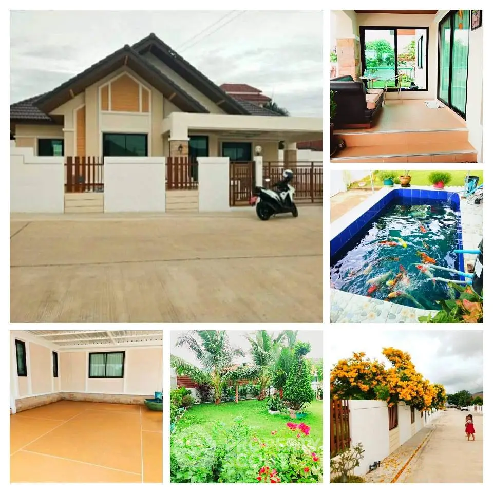 Charming single-story home with lush garden, koi pond, and spacious interiors in a serene neighborhood.