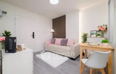 Charming modern living room with cozy sofa and stylish decor