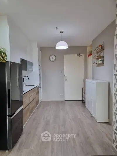 Modern kitchen with sleek design and ample storage space