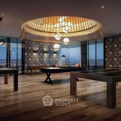Luxurious penthouse with stunning city view and elegant interior design