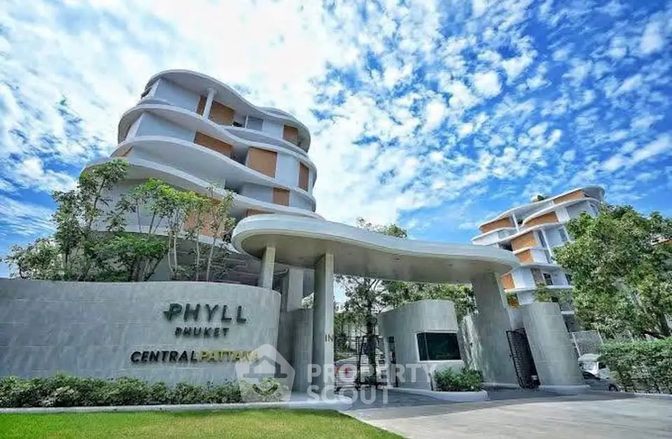 Modern architectural building with unique design in lush surroundings, perfect for luxury living.