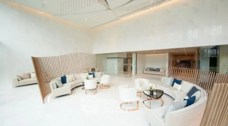 Luxurious modern lobby with elegant seating and stylish decor