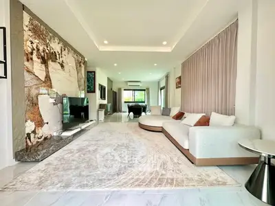 Luxurious modern living room with elegant decor and spacious layout