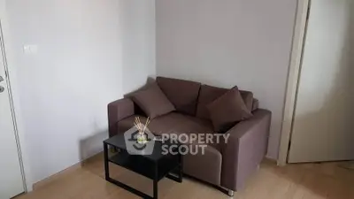 Cozy living room with modern sofa and coffee table in minimalist design