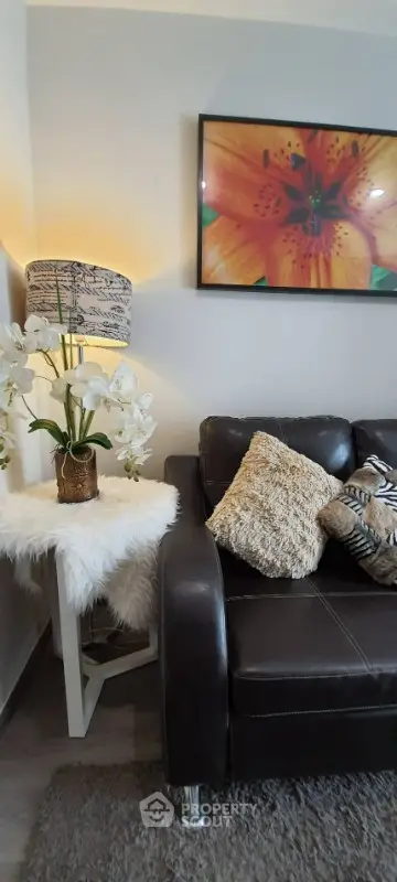 Cozy living room with stylish decor and plush seating