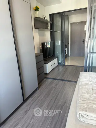 Modern studio apartment with sleek design and stylish furnishings