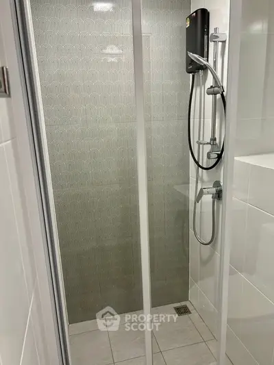 Modern bathroom shower with sleek design and contemporary tiles