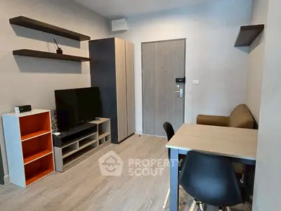 Modern living room with sleek furniture and minimalist decor