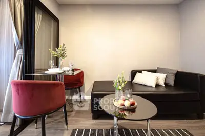 Stylish modern living room with sleek furniture and elegant decor